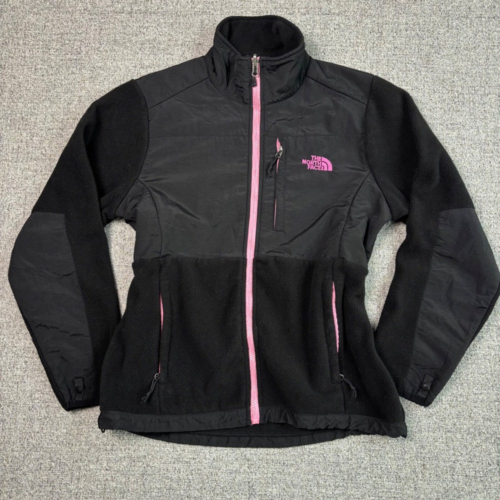 The North Face Jacket Womens M Denali Black Pink Full Zip Fleece Outdoor